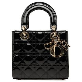 Autre Marque Dior Black Small Patent Cannage Lady Dior