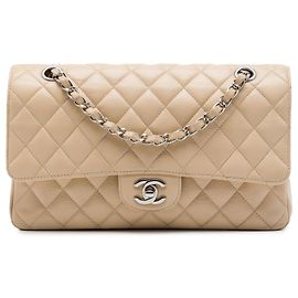 Chanel Beige Medium Classic Caviar Double Flap