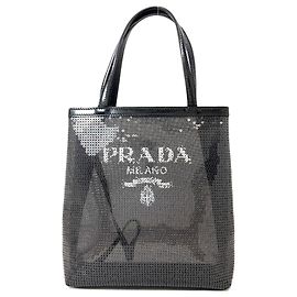 Bolso de mano Prada negro con lentejuelas