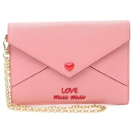 Tarjetero Miu Miu MADRAS LOVE de piel rosa