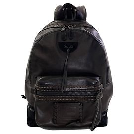 Coach Rucksack aus schwarzem Leder