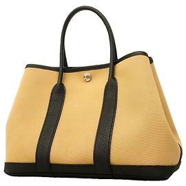 Hermès Saco Tote Hermes Garden TPM Toile Officier Black Trench