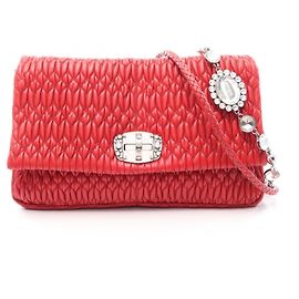 Borsa a tracolla 2-Way Miu Miu Matelassé in Nappa e Cristalli