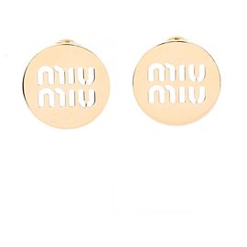 Miu Miu goldplattierte Logo-Kreisohrringe