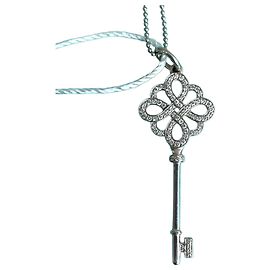 Tiffany & Co. Keys Collection Chinesischer Knoten Platin-Diamant-Halskette