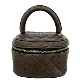 Borsa Vanity Chanel Matelassé in pelle d'agnello