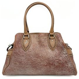 Fendi Etnico Tote Bag Bronze und Braun Metallic Leder
