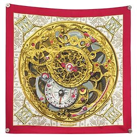 Hermès NEW VINTAGE HERMES ROUAGES FOULARD FRANCOISE HERON CARRE 90 CM SILK SCARF