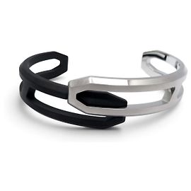 Hermès NUOVO BRACCIALE HERMES REPLAY T4 L 17.5 CM IN ACCIAIO SPAZZOLATO PVD NERO + SCATOLA