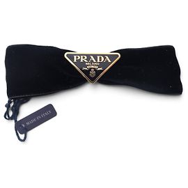 NOVO PRADA 1IF155 GANCHO DE CABELO LAÇO EM VELUDO PRETO BARRETTE HAIR CLIP