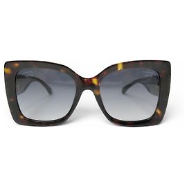 NEUE CHANEL ECKIGE SONNENBRILLE 5555 BRAUN CC LOGO BROWN SUNGLASSES