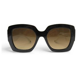 NEUE CHANEL ECKIGE SONNENBRILLE CC LOGO WEISS UND SCHWARZ SUNGLASSES