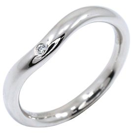 Fede curva Tiffany & Co. Elsa Peretti in platino con diamanti
