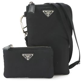 Prada Handtaschen-Pouch aus schwarzem Nylon