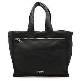 Bolso Tote Grande de Burberry en Nailon Negro y Piel