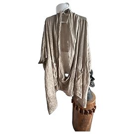 Autre Marque Blouse Longue Sanctamuerte Coton Viscose Beige