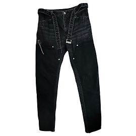 Sacai Men's Black Patchwork Denim Trousers