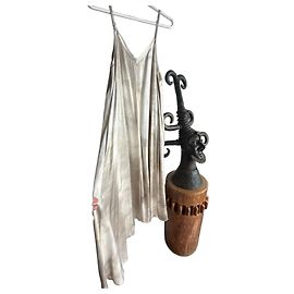 Autre Marque Vestido slip de seda jacquard marfim SANCTAMERTE