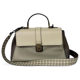 Bottega Veneta Piazza Top Handle Leather with Intrecciato Detail Medium
