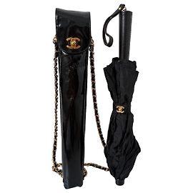 Chanel Nylon Umbrella and Patent Leather Case