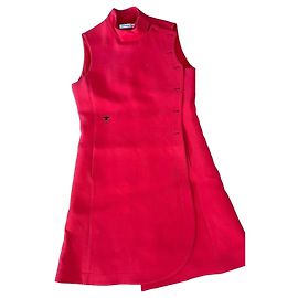 Vestido sin mangas rojo Christian Dior bordado abeja
