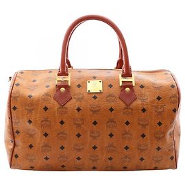 Borsa Boston/Borsa a mano MCM Visetos Brown