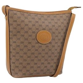 Borsa a tracolla GUCCI Micro GG Supreme PVC Beige Gold Auth 202771