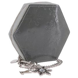 LOUIS VUITTON Vernis Porte Monnaie Flocon Coin Purse Gray M58218 LV Auth 203328M