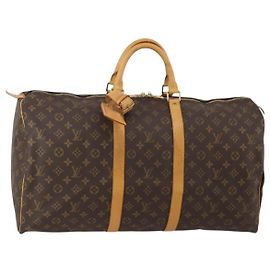 LOUIS VUITTON Monogram Keepall 55 Boston Bag M41424 LV Auth 198952A