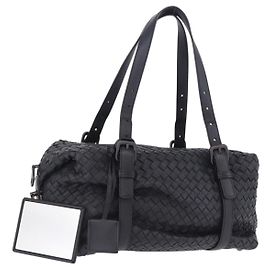 Borsa BOTTEGA VENETA INTRECCIATO in pelle nera Auth 200420SAM