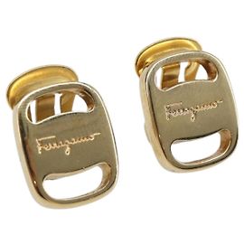 Salvatore Ferragamo Vala Earring Metal Gold Tone Auth SW2870