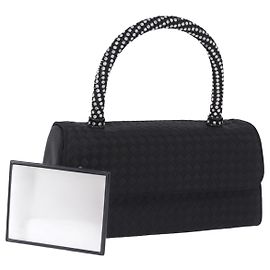 Borsa a mano BOTTEGA VENETA INTRECCIATO Nylon Nero Argento Auth 200527M
