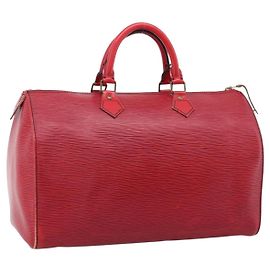 Bolsa de mão LOUIS VUITTON Epi Speedy 35 Castilian Red M42997 LV Auth 203411
