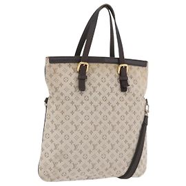 LOUIS VUITTON Monogram Mini Francoise Tote Bag 2-Wege Khaki M92209 LV Auth fm5439