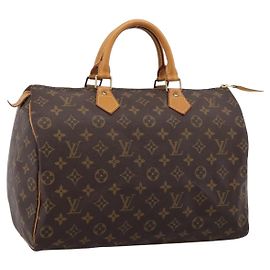 Bolsa de mão LOUIS VUITTON Monogram Speedy 35 M41524 LV Auth 201426