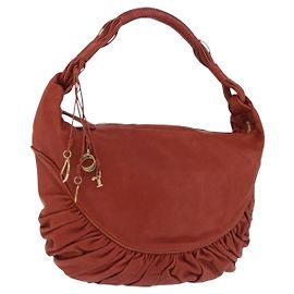 Borsa a tracolla Christian Dior in pelle marrone e oro Auth 202621V