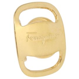 Anello per foulard Salvatore Ferragamo Vala metallo Gold Auth SW2799A