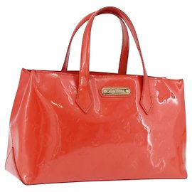Borsa LOUIS VUITTON Vernis Bluebird Wilshire PM Bag Orenge Sunset M93644 Auth 197286