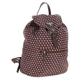 Mochila PRADA Nylon Pink Brown Auth 199345V