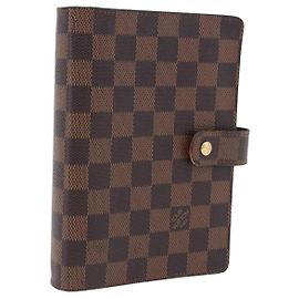 LOUIS VUITTON Damier Ebene Agenda MM Day Planner Cover R20240 LV Auth bs36806