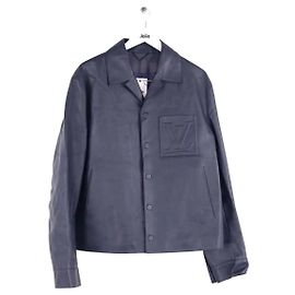 Louis Vuitton Lederjacke Blau XXL
