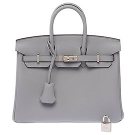 Hermès Bolso HERMES Birkin 25 en Cuero Gris - 103898