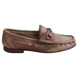 Mocassini Gucci in pelle color camel uomo taglia 43