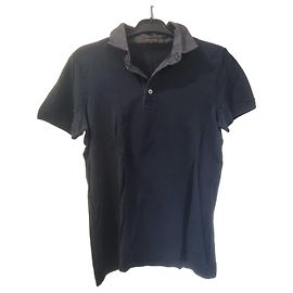 Polo Louis Vuitton Preto Algodão Piqué Gola Damier - Tamanho S