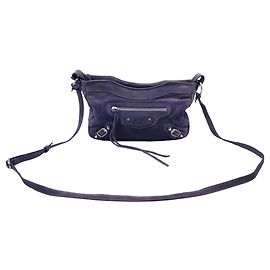 Borsa a tracolla Balenciaga Motocross Hip in camoscio viola