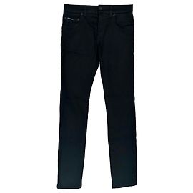 Jeans Slim-Fit in cotone nero con patch logo Dolce & Gabbana