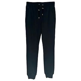 Balmain Foil Tape Logo Sweatpants in Black Cotton 