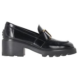 Mocassini platform con fibbia Tod's in pelle di vitello nera