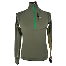 Moncler Grenoble Half-Zip Pullover aus Olive Nylon