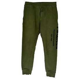 Alexander Mcqueen Jogginghose mit Logo-Print aus olivefarbener Baumwolle